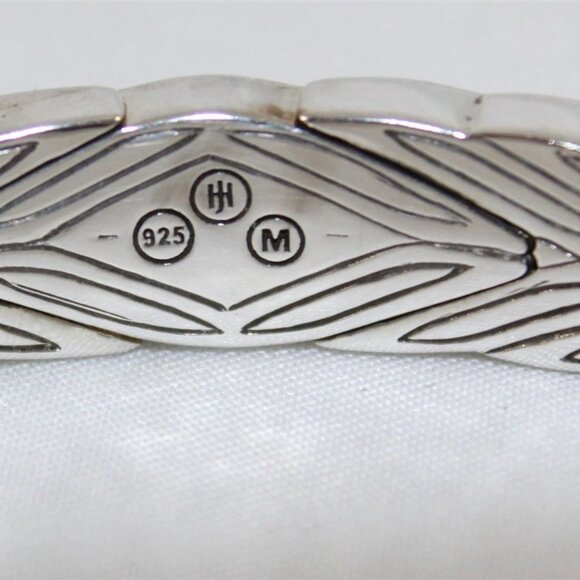 John Hardy Modern Chain Sterling Silver 925 Black Sapphire Bypass Cuff Bracelet - Picture 8 of 13